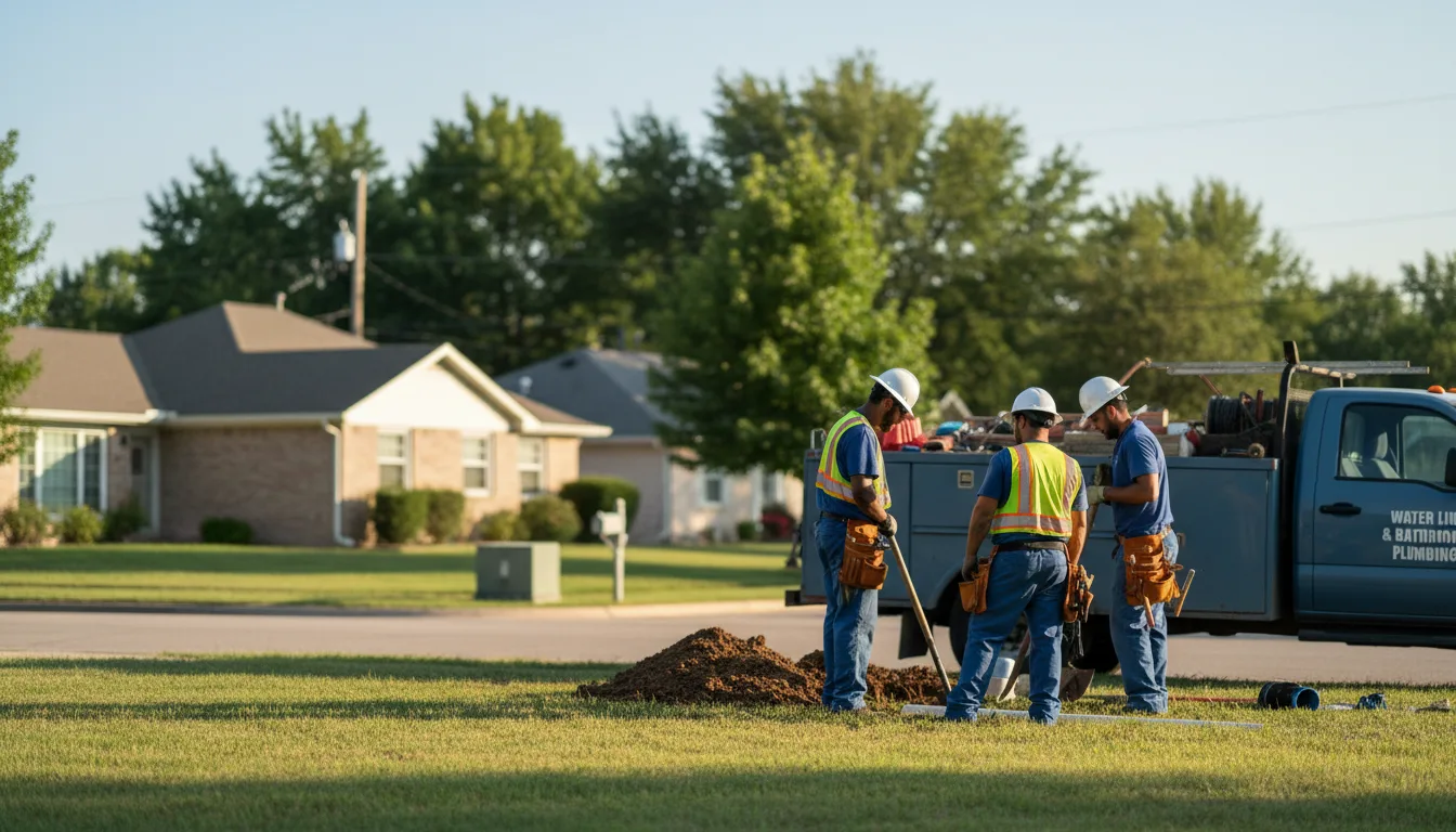 Residential water line and bathroom plumbing service in Arbela, MO